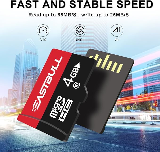 4GB 5-Pack of Micro SD Cards, EASTBULL 4GB SD Card Pack with 2 Adapters | 90MB/s Full HD Video SDHC Class 10 UHS-I U1 Micro Memory Cards 4G for Surveillance Security Cam (5 Units) - Image 3