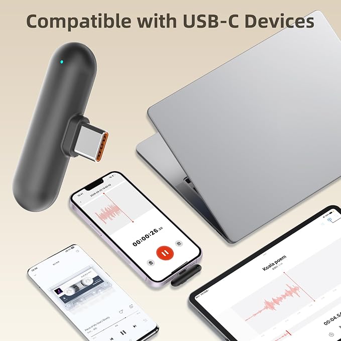 Lapel Microphone Wireless for Android Phone (Black, TX-DMV36) - Image 8