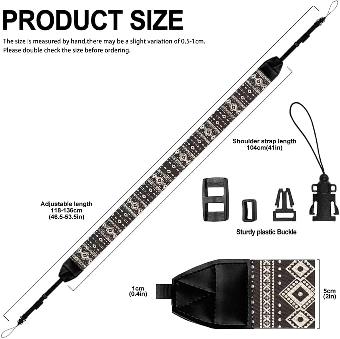 Coldinair Black Adjustable Camera Strap Universal Neck & Shoulder Soft Padded Strap for All DSLR Cameras,Binoculars - Image 6