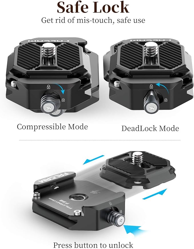 ULANZI F38 Camera Quick Release Plate with 1/4" to 3/8" Screw Thread | Quick Release System Plate Camera Tripod Mount Adapter for Sony Canon Monopod DSLR Stabilizer Slider Switch Between Stablizer - Image 2