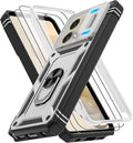 Gritup for Motorola Moto G Stylus 5G 2024 Case: G Stylus 2024 Case with Screen Protector*2 [Magnetic Stand] [Slide Camera Cover] Shock Proof Military-Grade para G Stylus-5G-2024 White+Black by Gritup