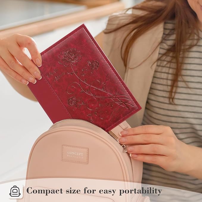 Artmag Photo Album 5x7 Clear Pages Pockets Leather Cover Slip Slide in Photo Album Book Holds 50 Vertical 5x7 Photos Picture Book for Wedding Family (Red) - Image 6
