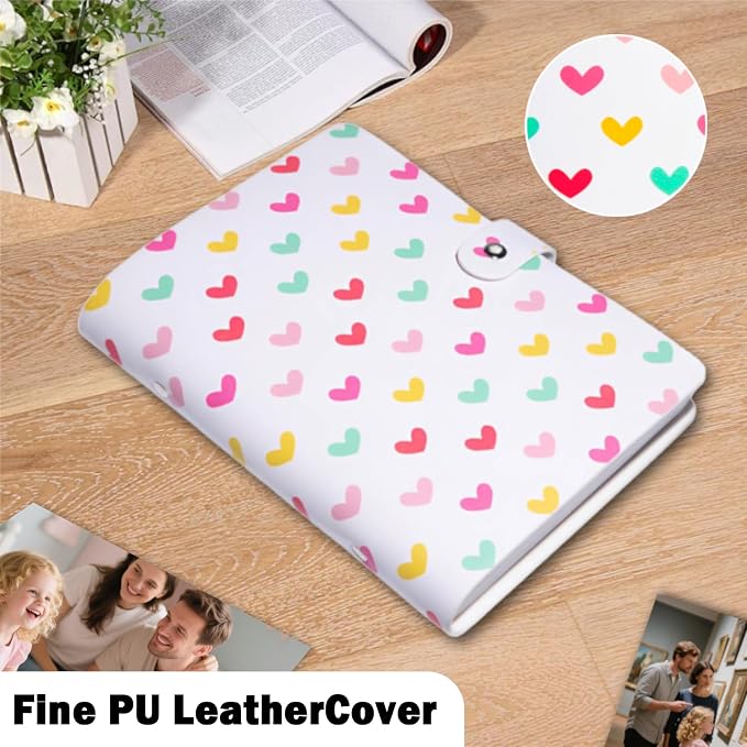 2 Pack Small Photo Albums 5x7 Pictures, 104 Photos Total, White | Leather Cover, Buckle Design, Acid-Free Pages, Top-Loading Pockets, Compact Carry, Photos Postcards & Artwork - Image 6