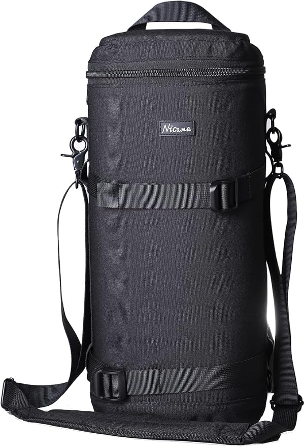 LB3 Deluxe Water-Resistant Camera Lens Pouch Case for Canon EF 100-400mm 100-500 70-200 180mm RF 600 Tamron SP 70-300mm FE 90mm Nikon AF-S 70-200mm & More, Lens Protective Bag by Nicama