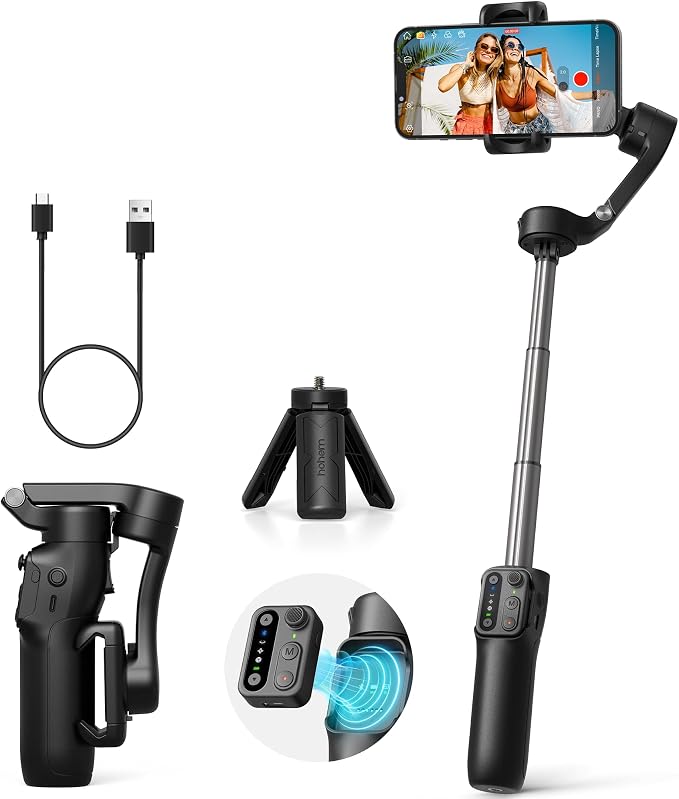 hohem iSteady X3 SE Plus 3-Axis Gimbal Stabilizer for iPhone & Android | Detachable Remote, iSteady 8.0 Anti-Shake, 8" Extension Rod, Foldable 0.85lb Design, Hohem Joy App, 11H Battery by Hohem