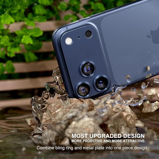 for iPhone 17 Pro Camera Lens Protector, Deep Blue | [Military Grade Shatterproof] [Strong Adsorption] [Case Friendly] Matte Metal Tempered Glass Camera Screen Cover Accessories - Image 2