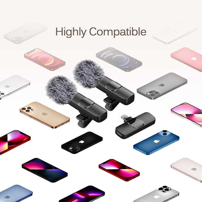 Professional Wireless Lavalier Lapel Microphone for iPhone, Mini Video Recording Mic for Interview Video Podcast Vlog YouTube & Livestream, Noise Reduction, Plug & Play (Lightning Port) - Image 7