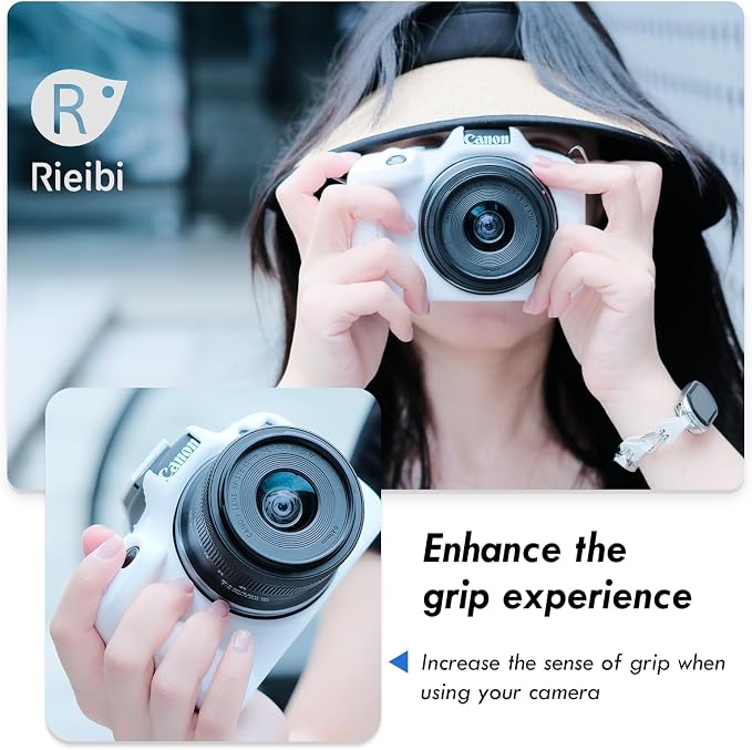 Rieibi EOSR50 EOS R50 Case, Soft Silicone Protective Case for Canon EOS R50 EOSR50 Vlogging Camera, Lightweight EOS R50 Camera Case Grip Cover Body Skin - White - Image 7