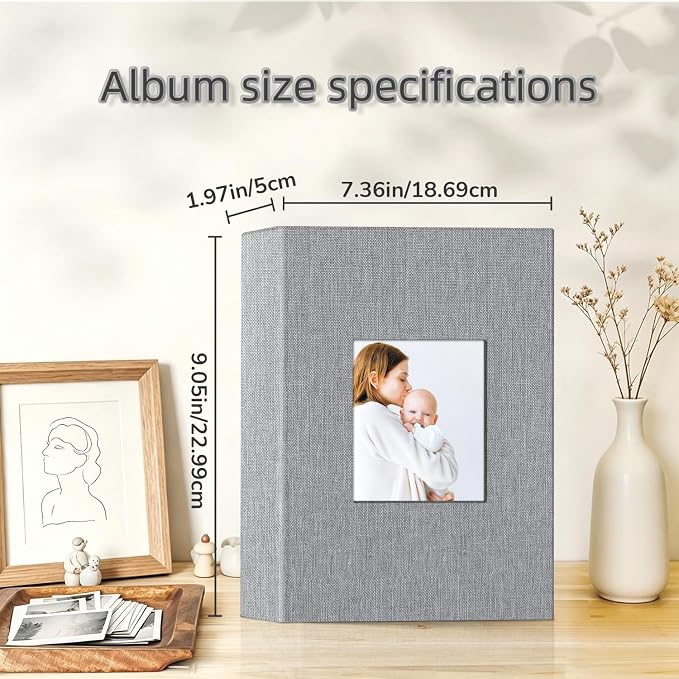 popotop Photo Album 4x6-200 Photos Photo Books with 200 Horizontal Pockets,Linen Cover Albums for Family Wedding Anniversary Baby Vacation Pictures - Image 4