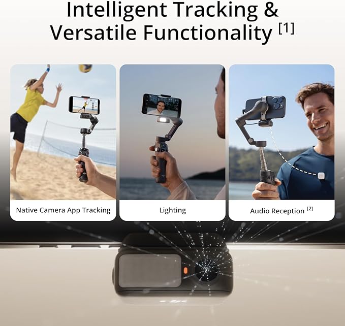 DJI Osmo Mobile 7P Gimbal Stabilizer for iPhone & Android, Native Tracking | Lighting, 3-Axis Phone Gimbal, Quick Launch, One-Tap Edit, Built-in Extension Rod & Tripod, 10hrs Use, Phone Charging - Image 2