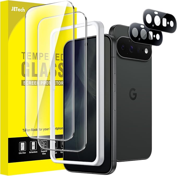JETech Screen Protector with Lens Protector for Google Pixel 11, 2+2 Pack | 9H+ Shatterproof Tempered Glass, Easy Installation, Fingerprint Unlock Compatible, High Clarity, Anti-Fingerprint by JETech