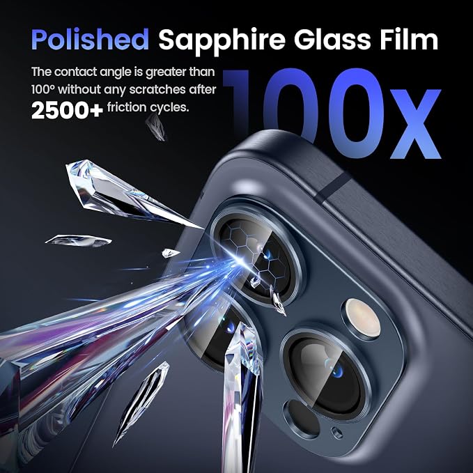 Tensea for iPhone 15 Pro Max/iPhone 15 Pro Camera Lens Protector | Metal Aluminum Alloy Tempered Glass Cover Camera Screen Protector Accessories, Case Friendly - Image 5