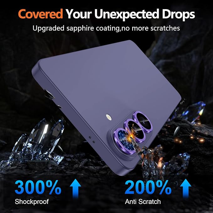 for Samsung Galaxy S26 Plus Camera Lens Protector, Individual Metal Ring Tempered Glass Lens Cover, [Strong Adsorption] Scratch Resistant Ultra-Thin HD Clear Lens Cover, 1 Set-Purple - Image 5