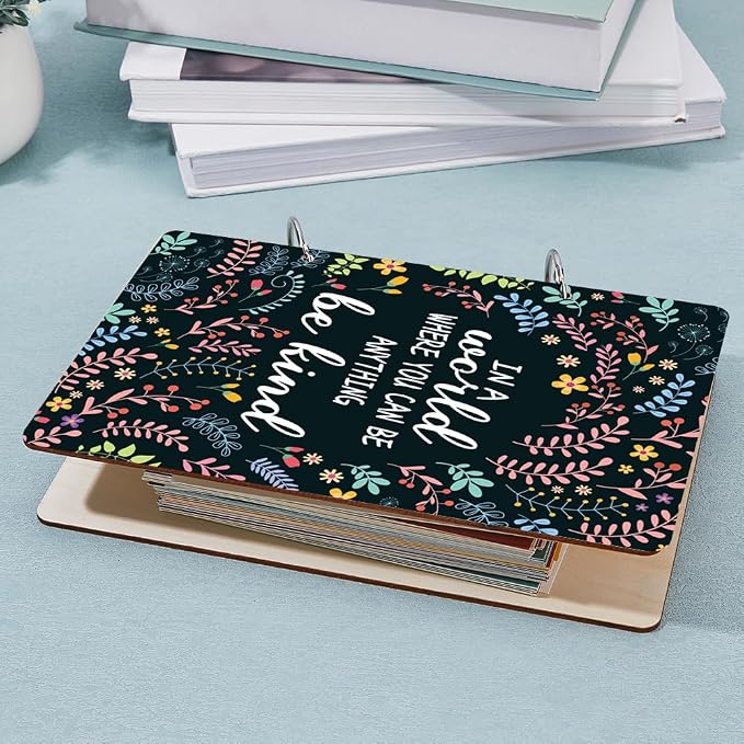 SUPERDANT Gift Card Organizer Greeting Card Book Post Cards Album Be Kind | Christmas Holiday Wedding Cards Keepsake Books, Memory Storage Photo Holder Planner Journal, Present for Wife Girlfriend Mom - Image 7