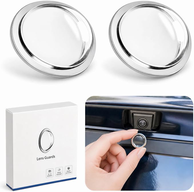 2Pcs Car Camera Lens Protector, Clear Backup Camera Cover and Lens Guard | For compatible front, rear, side and 360-degree cameras; helps shield exposed lenses from rain spots, dust, grit and scrapes by Unknown