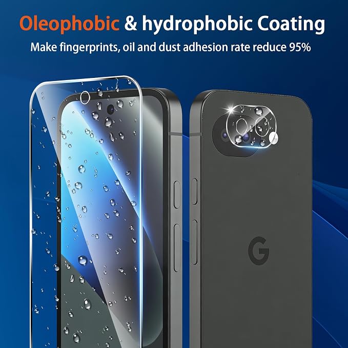 (3+2 Pack) Glass Screen Protector for Google Pixel 10a with Camera Lens Protector,9H Tempered Glass,Fingerprint Unlock,Anti-Scratch,Bubble Free,Case Friendly - Clear - Image 5