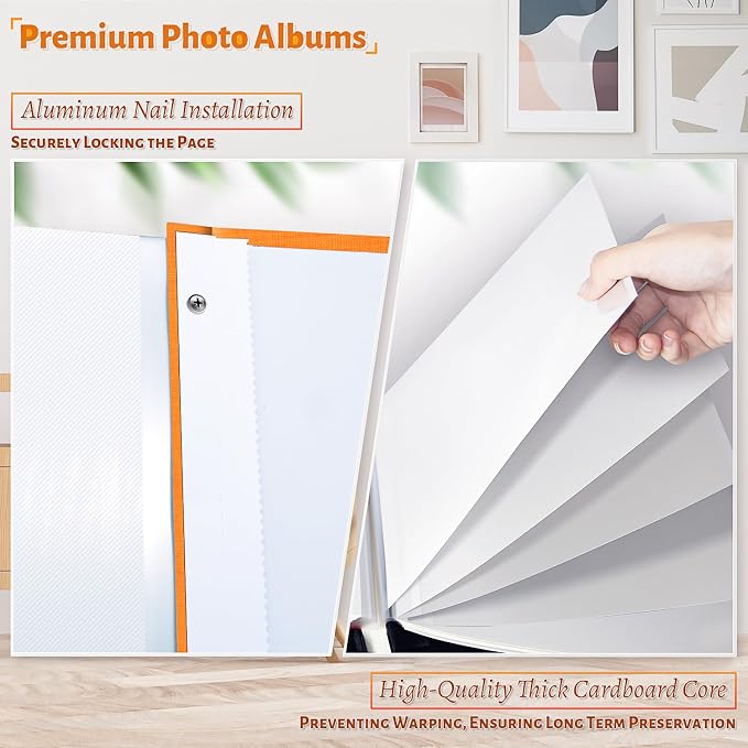 Artfeel Photo Album Self Adhesive Scrapbook,120 Pages Large Photo Book for 4x6,5x7,8x10 Pictures,DIY Album for Baby Wedding Family Travel Birthday,with Metallic Pen and Scraper - Image 4