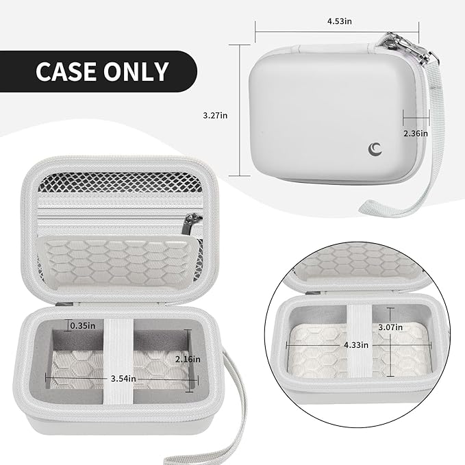 Comecase Digital Camera Case for Kodak FZ55/FZ45 and for CAMKORY, White | Hard EVA Shell,Pre-Cut Foam, Accessories Mesh Pocket, Wrist Strap, Compact for Travel, School and Daily Storage, Case only - Image 5