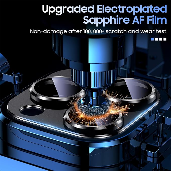 Uyiton for iPhone 16 Pro / iPhone 16 Pro Max Camera Lens Protector | Not Easy to Break, Strong Adsorption, Case-Friendly, Metal 9H Sapphire Glass Rear Camera Screen Cover, Graphite - Image 6