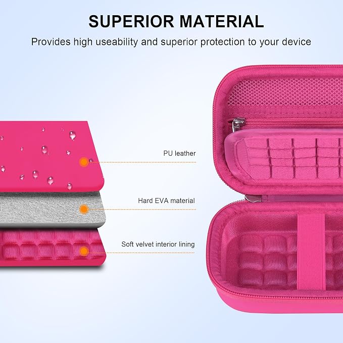 Elonbo Case for Kodak x Barbie Instant Smartphone Portable Photo Printer | Kodak x Barbie Portable Mini Color Wireless Mobile Printer Hard Travel Bag, Instant Picture Printer Storage Holder, Raspberry - Image 5