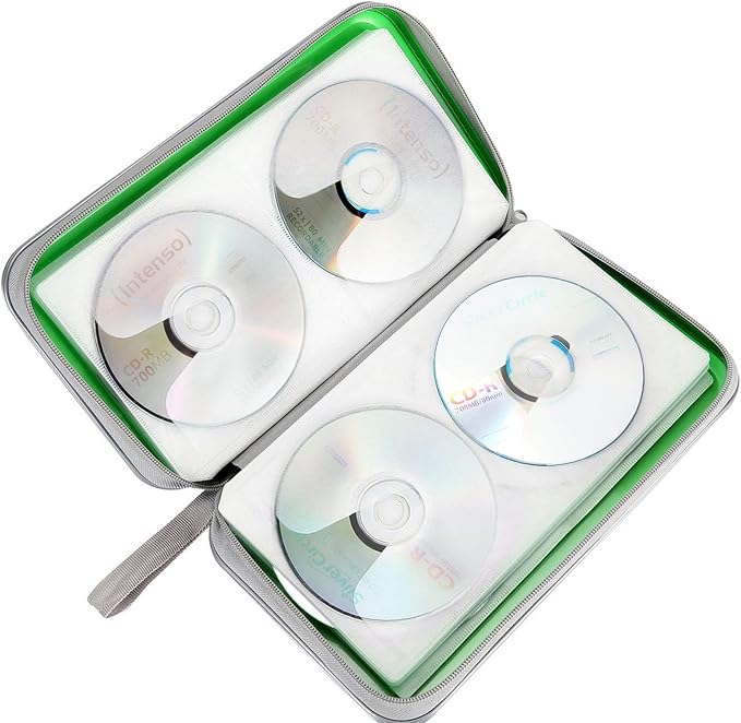 Siveit CD DVD Cases 96 Capacity Disc Storage Binder for Car(Green) | Hard Plastic CD DVD Disc Cases Storage Binder Wallet for Car Home Office Travel - Image 5