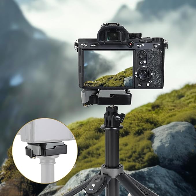 323 RC2 Quick Release Plate, with 1/4" and 3/8" Camera Screw, Grey | Aluminum Alloy Rapid Adapter Tripod Mount Plate Fit Only for Manfrotto Tripod - Image 5