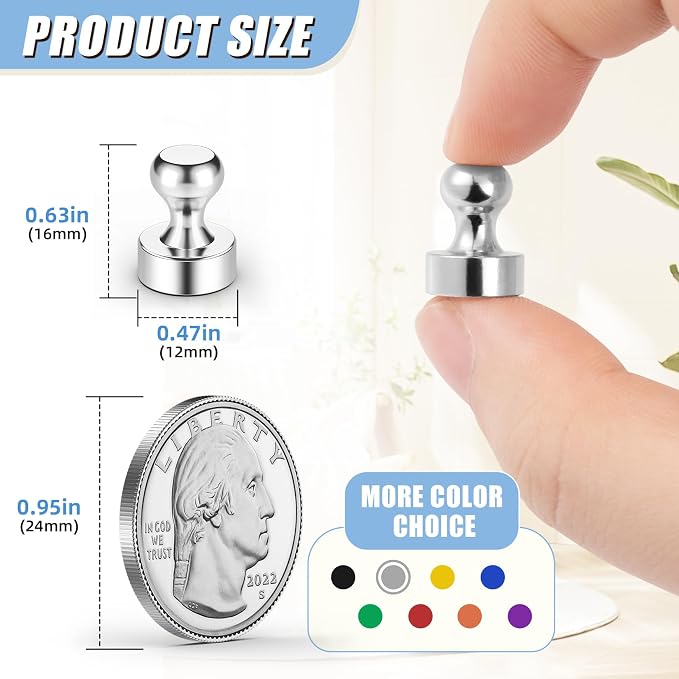 FINDMAG 16 Pack Magnets for Whiteboard, Fridge Magnet, Small Magnets, Refrigerator Magnets, Neodymium Magnet for School, Home, Garage, Crafts - Image 2