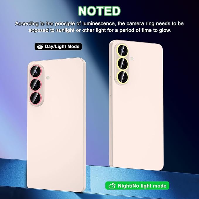 for Samsung Galaxy S26 Camera Lens Protector, Individual Metal Ring Tempered Glass Lens Cover, [Strong Adsorption] Scratch Resistant Ultra-Thin HD Clear Lens Cover, 1 Set-Pink Shine - Image 2