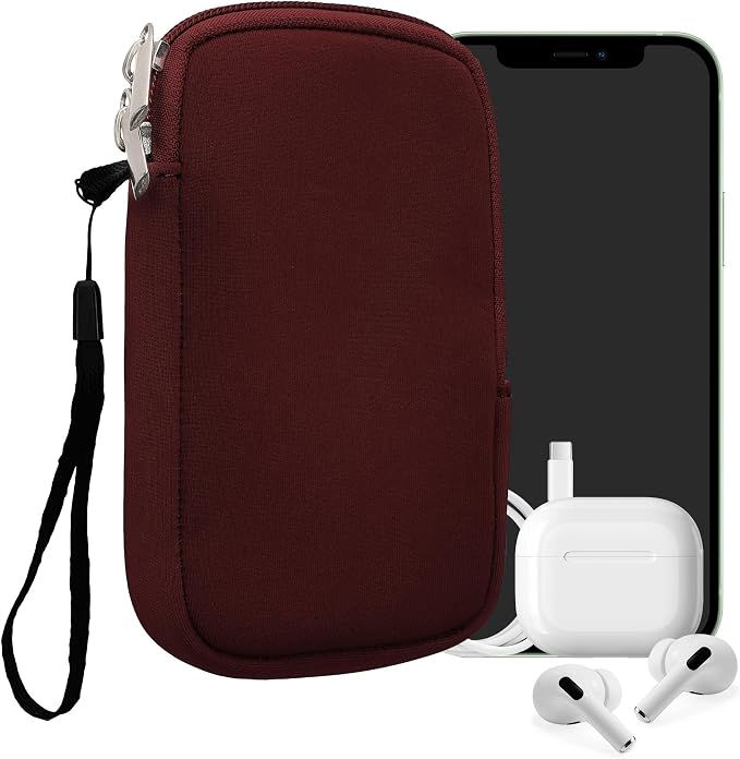 kwmobile Universal Phone Pouch Size M - 5.5" - Neoprene Smartphone Pouch with Zip - Water-Repellent Mobile Phone Case - Sleeve in Berry by kwmobile