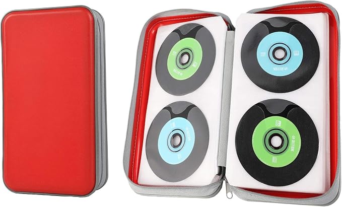 UENTIP CD Case,96 Capacity Hard Plastic DVD Case Holder for Car Home Travel | CD DVD Storage,Zipper Closure,Scratch-Resistant Sleeves,Stay Away Dust and Damp,Storage Music Video Gaming Discs Blu-ray - Image 7