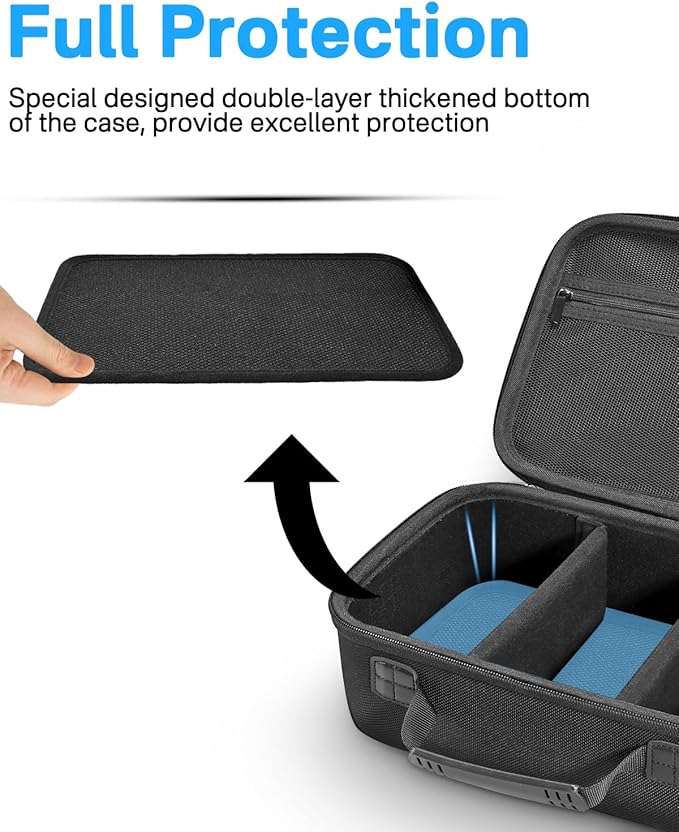 RAIACE Hard Carrying Case Compatible with Canon EOS Rebel T7/ T100/ T6/ R100/ R50/ R5/ R7/ R8, for Sony, for Nikon Camera. Large Capacity Camera Bag for Lens, Cables, Cards and Accessories. - Black - Image 3