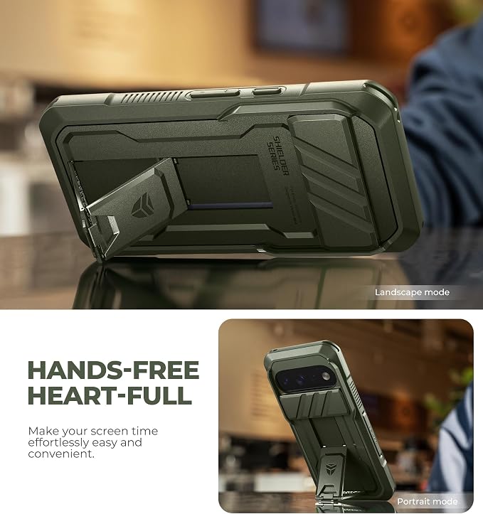 Dexnor for Google Pixel 11/11 Pro Case with Slide Camera Cover & 2 Front Frames & Built-in Screen Protector & Kickstand,Full-Body Shockproof Protective Cover Heavy-Duty Rugged Cases,Army Green(2026) - Image 5