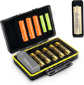 Detachable Battery Tester for AA and AAA Batteries,10 Slots Battery Case for 8 AA and 2 AAA Batteries, Water-Resistant and Shockproof, PC Shell Easy to Carry | 1 Battery Storage Case Organizer Box for 8 AA and 2 AAA Batteries, Water-Resistant and Shock... by JJC