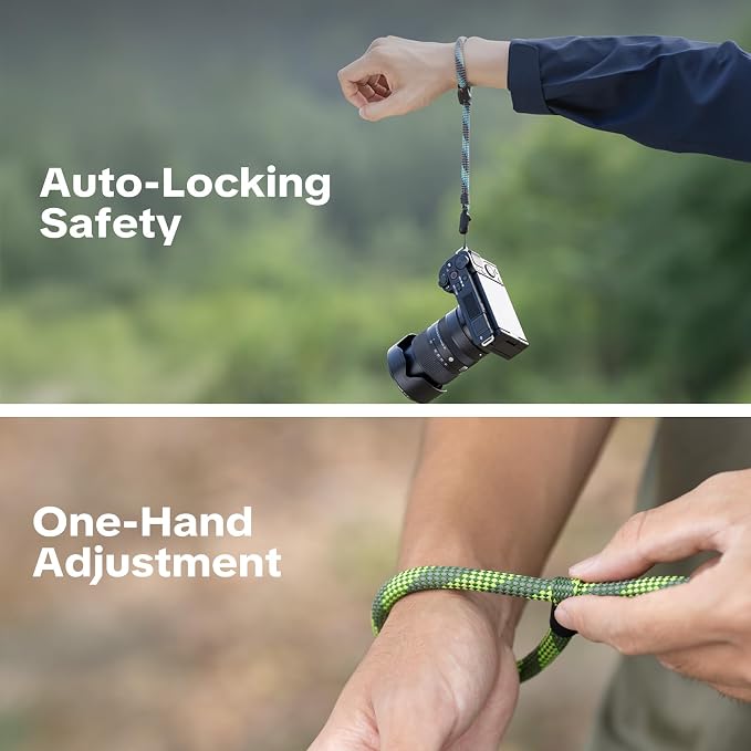 PGYTECH Rope Camera Wrist Strap Slim Outdoor Style, Quick Release | Adjustable Camera Hand Strap for Sony/Nikon/Canon Compact Camera/Mirrorless/Phone, Holds 55.1lb, Anti-Drop, Aurora Blue - Image 3