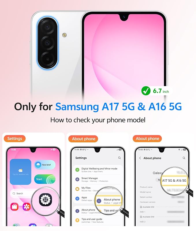 FNTCASE for Galaxy A17/A16 5G Phone Case, Fit for Magsafe, Screen Protector | Translucent Matte, 14FT Military Grade Drop Protection, Slim Shockproof Protective, for Samsung A 17 A 16 Cover, Hot Pink - Image 2
