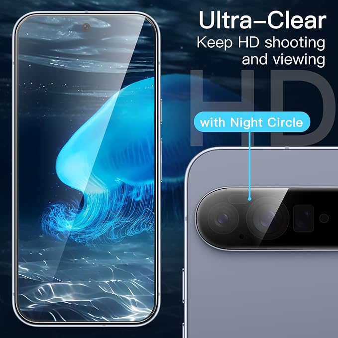 JETech Screen Protector for Google Pixel 10 Pro XL, 2+2 Pack | with Camera Lens Protector, HD Clear Tempered Glass, Anti-Scratch Protection, Easy Installation Tool - Image 6