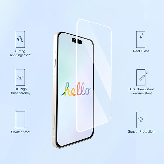 Ailun Screen Protector + Camera Lens Protector for iPhone Air, 3+3 Pack | 6.5 Inch, Installation Frame, Dynamic Island Compatible, Case Friendly - Image 2