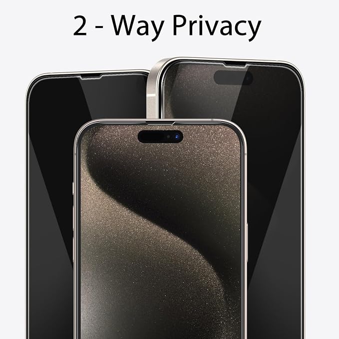 3 Pack Privacy Screen Protector for iPhone 15 +3 Pack Camera Lens Protector with Tempered Glass, Touch Sensitive and Case Friendly (iP-15） - Image 3