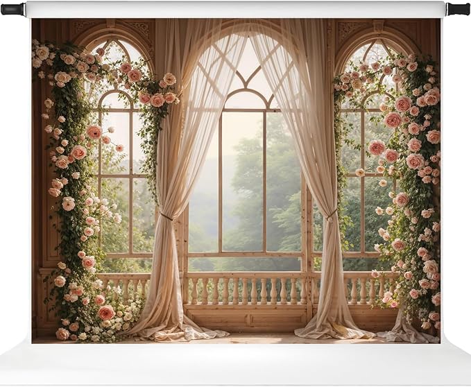 Kate Flower Wall Backdrops for Photography Arch Photo Background Window Curtain Wedding Photo Prop, 10x8ft by KateBackdropforPhotography