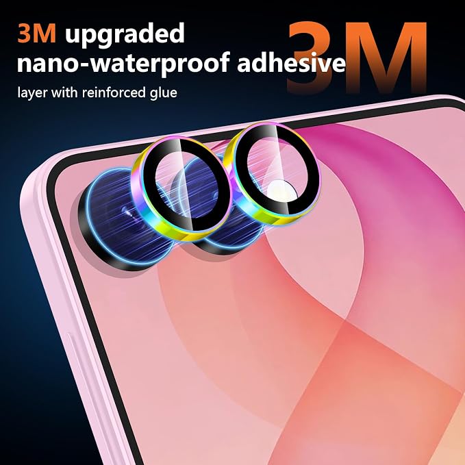 for Samsung Galaxy Z Flip 8 Camera Lens Protector, Individual Metal Ring Tempered Glass Lens Cover, [Strong Adsorption] Scratch Resistant Ultra-Thin HD Clear Lens Cover, 1 Set-Colorful Ring - Image 4