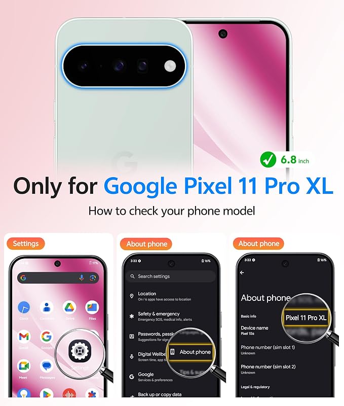 FNTCASE for Google Pixel 11 Pro XL Case, Fit for Magsafe, Screen Protector | Translucent Matte Magnetic Back, 14FT Military Grade Drop Protection, Shockproof Protective Phone Cover, Hot Pink - Image 2