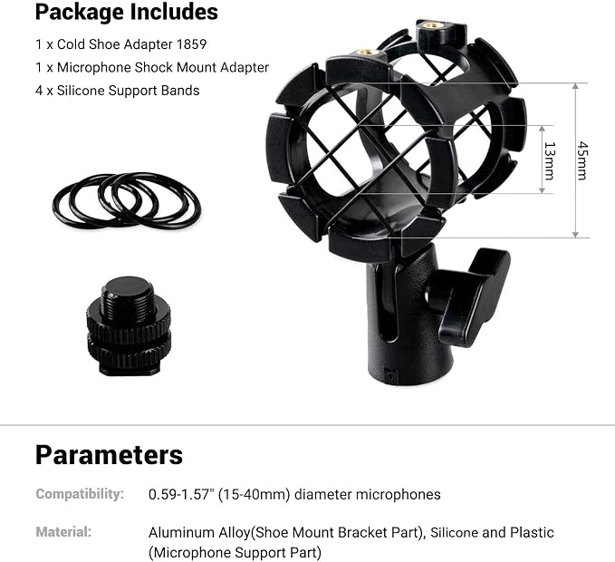 SmallRig Microphone Shock Mount Cold Shoe Pinch for Camera Shoe Boompole | Compatible with camera shoe mounts and boompoles - Image 6