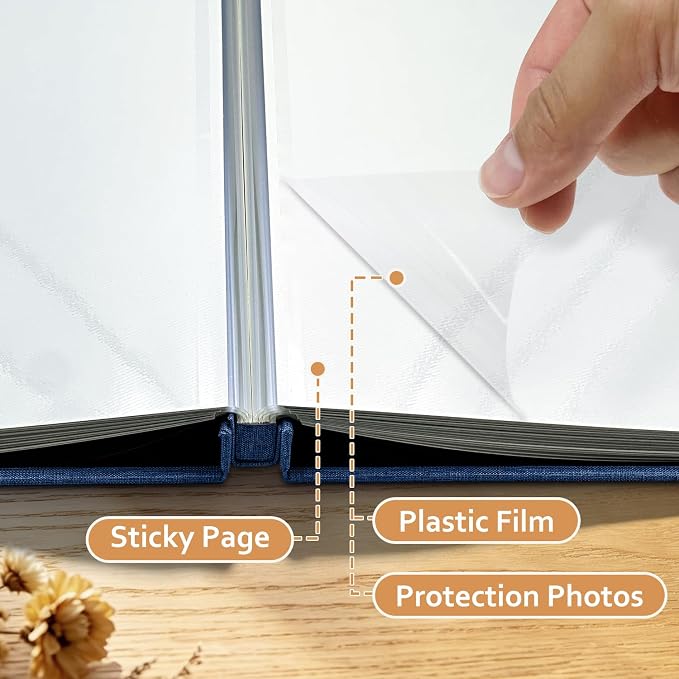 Large Photo Album Self Adhesive Scrapbook Album for 4x6 5x7 8x10 Pictures DIY Photo Book for Wedding, Anniversary, Christmas, Baby Shower, Ideal for Preserving Precious Moments - Image 5