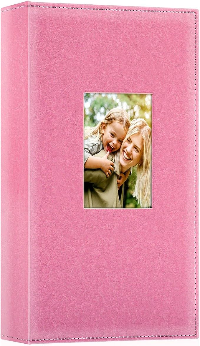 Ywlake Photo Album 4x6 300 Pockets, Leather Photo Albums Holds 300 Horizontal Only Pictures Pink by Ywlake