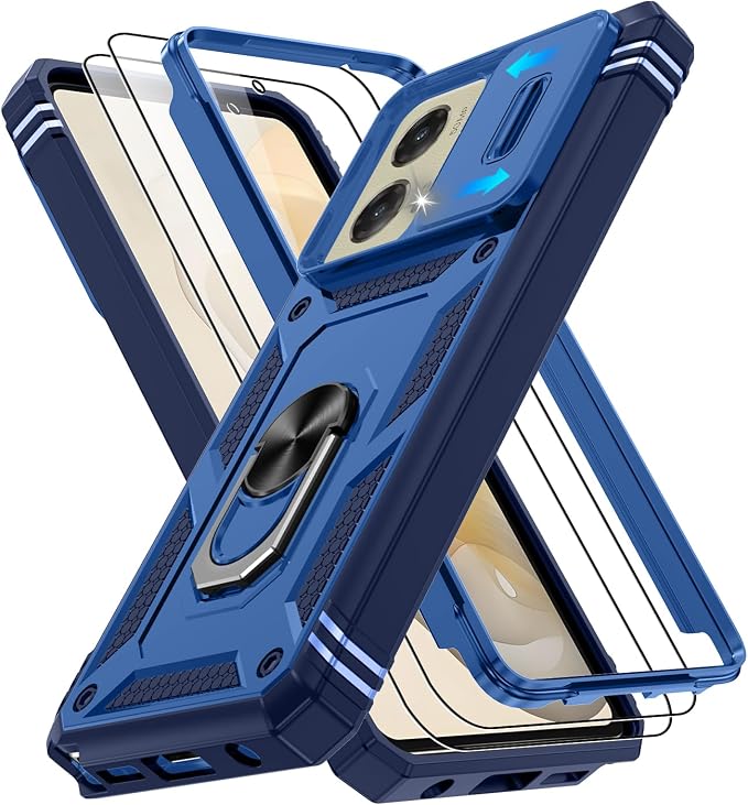 Gritup for Motorola Moto G Stylus 5G 2024 Case: G Stylus 2024 Case with Screen Protector*2 [Magnetic Stand] [Slide Camera Cover] Shock Proof Military-Grade para G Stylus-5G-2024 Blue by Gritup