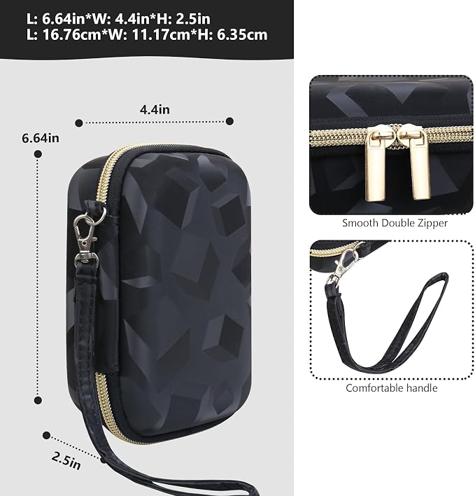 Carrying Case Compatible with Instax Mini EVO Instant Camera, INSTAX MINI EVO Camera Storage Holder Travel Bag with Mesh Pocket for Photos, USB Cables, Film, Black - Image 3