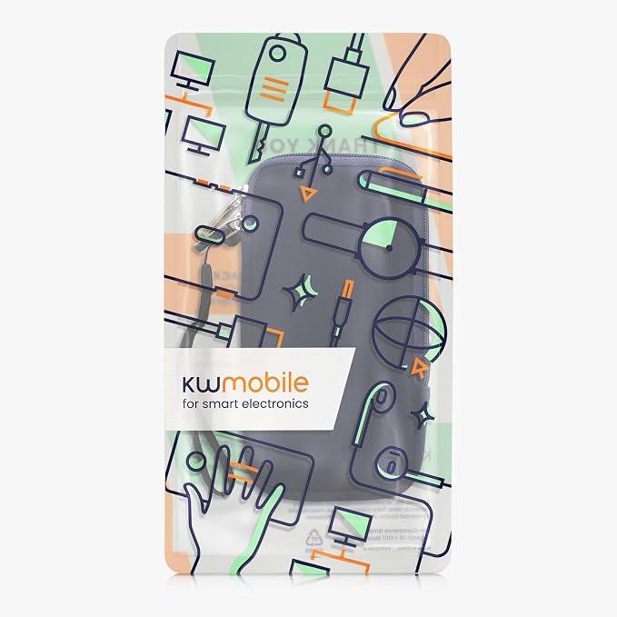 kwmobile Universal Phone Pouch Size XXL - 7" - Neoprene Smartphone Pouch with Zip - Water-Repellent Mobile Phone Case - Sleeve in Dark Blue - Image 7