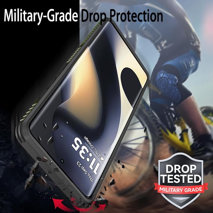 for Moto Edge 2024 Case,with Sliding Camera Lens Cover,HD Screen Protector,360° Rotating Ring Kickstand, Military-Grade Shockproof Protective Cover for Motorola Moto Edge 2024,Army Green - Image 6