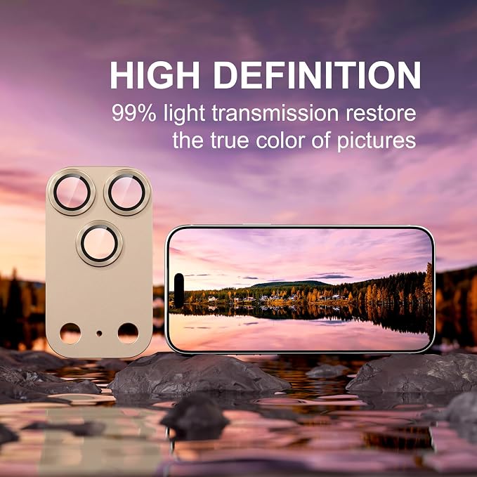 for iPhone 17 Pro Max Camera Lens Protector, Gray | [Military Grade Shatterproof] [Strong Adsorption] [Case Friendly] Matte Metal Tempered Glass Camera Screen Cover Accessories - Image 5