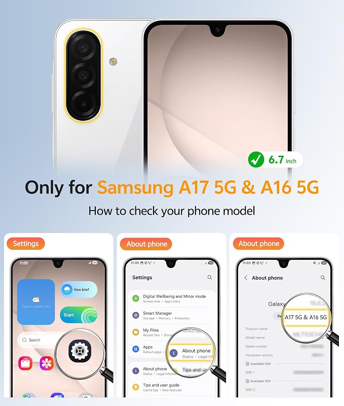 FNTCASE for Galaxy A17/A16 5G Phone Case, Fit for Magsafe, Screen Protector | Translucent Matte, 14FT Military Grade Drop Protection, Slim Shockproof Protective, for Samsung A 17 A 16 Cover, Desert Gold - Image 2